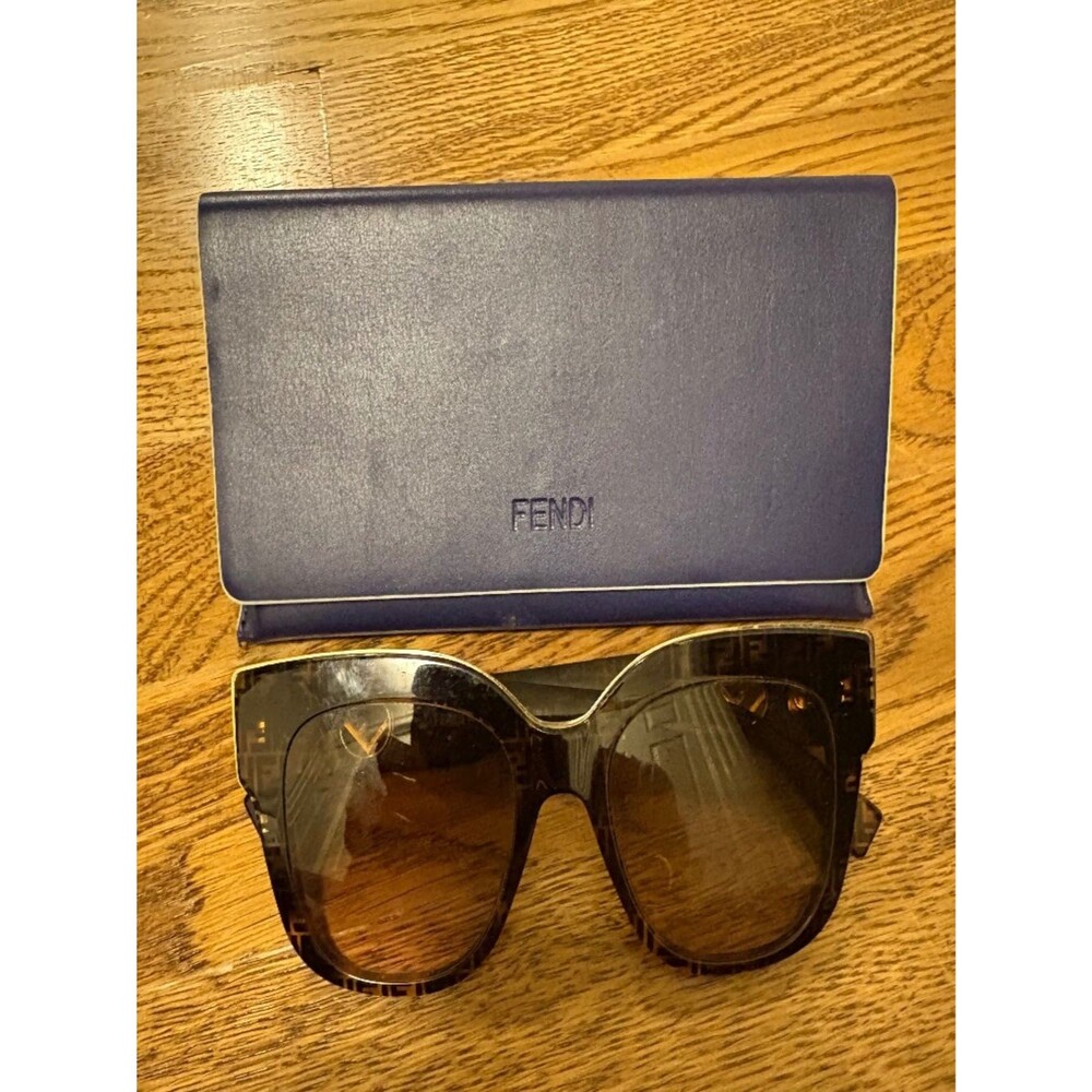 Authentic Fendi FF 0359/G/S Havana FF Logo Cat Eye Sunglasses